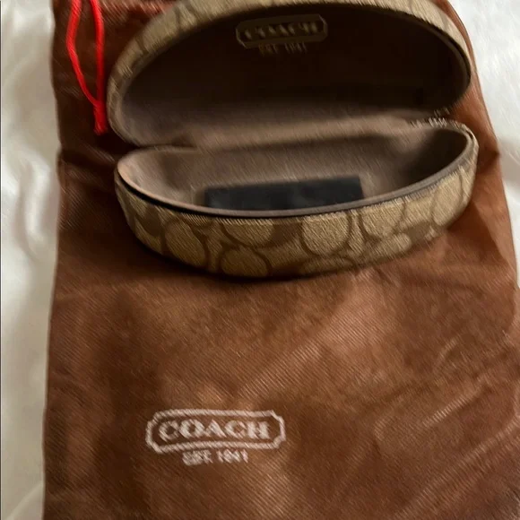 Coach Signature Brown Sunglasses Case with Dust Bag - Picture 3 of 6
